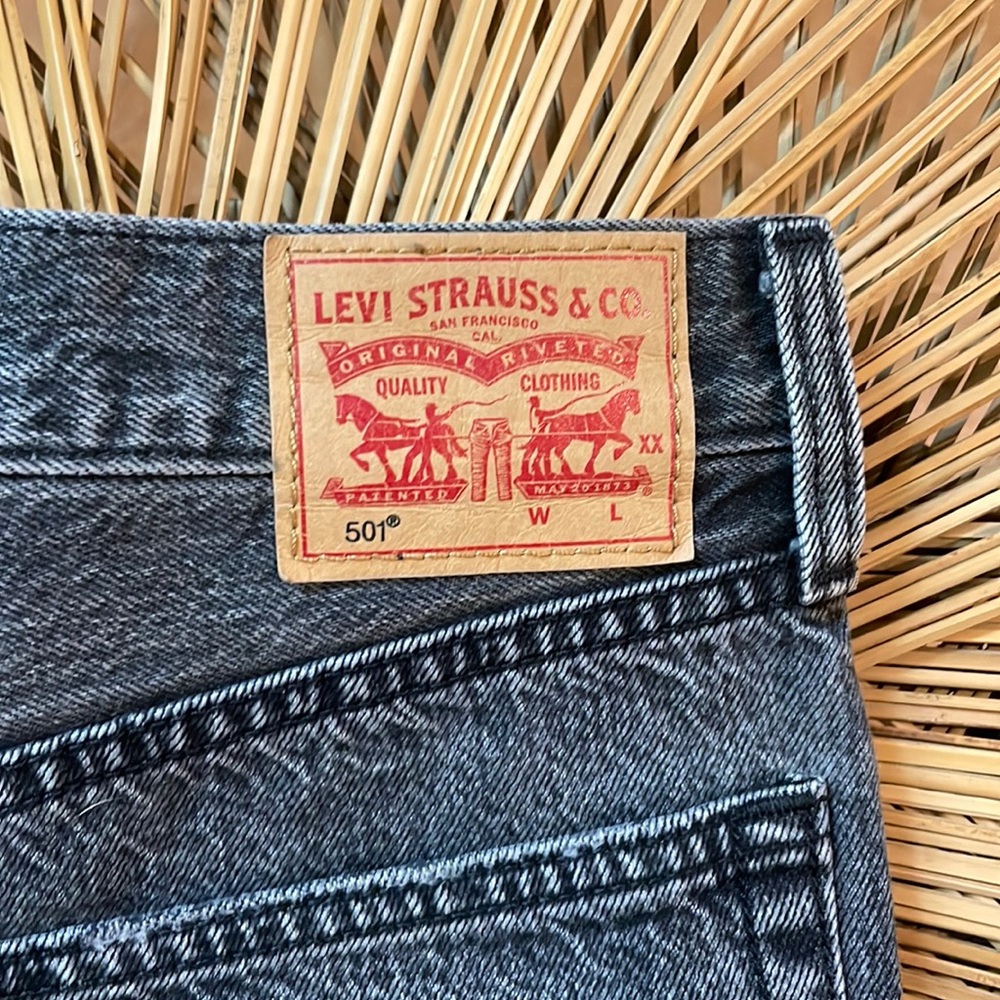 Levi black denim shorts